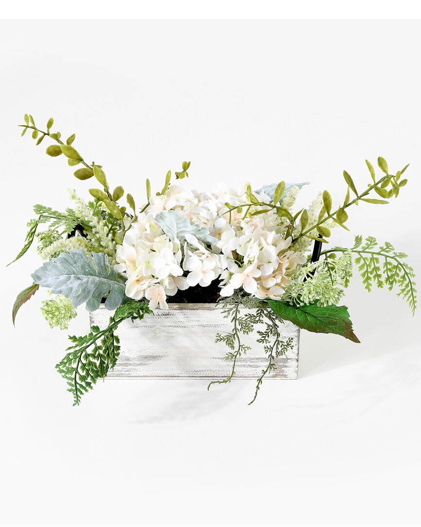 Safavieh Faux 13 Inch Hydrangea Potted Arrangement In Green