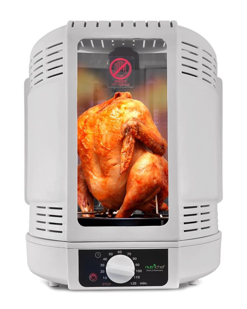 Nutrichef Vertical Rotisserie Cooker In White