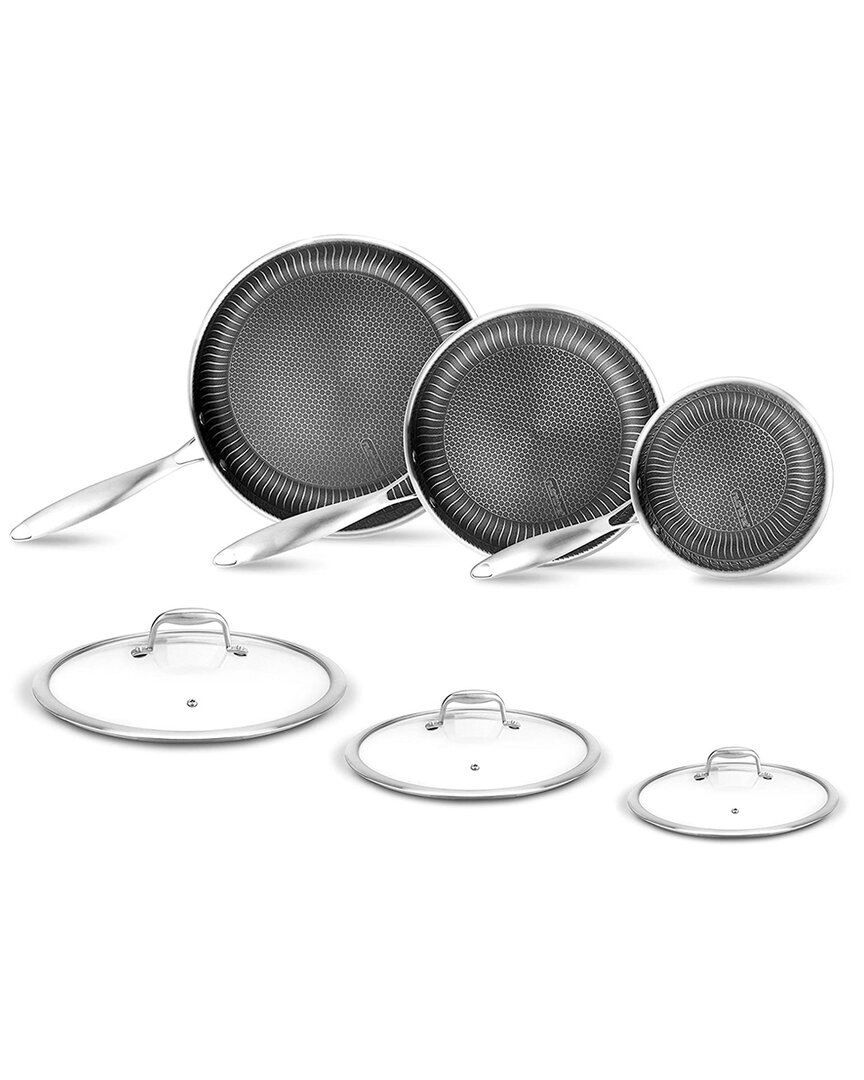 Nutrichef 3pc Stainless Steel Cookware Set In Black