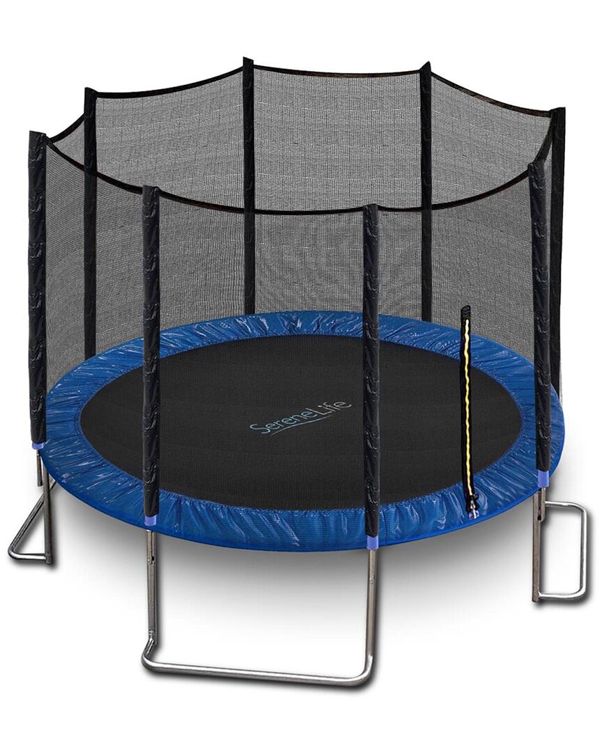 Serenelife Large Outdoor 12ft Trampoline For Kids In Blue