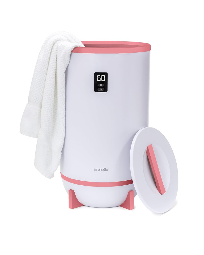 Serenelife Single Touch Towel/blanket Warmer With Led Ring In Pink