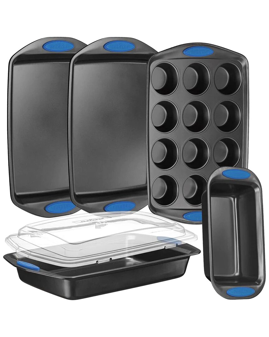 Nutrichef Nonstick 6pc Carbon Steel Bakeware Set In Grey