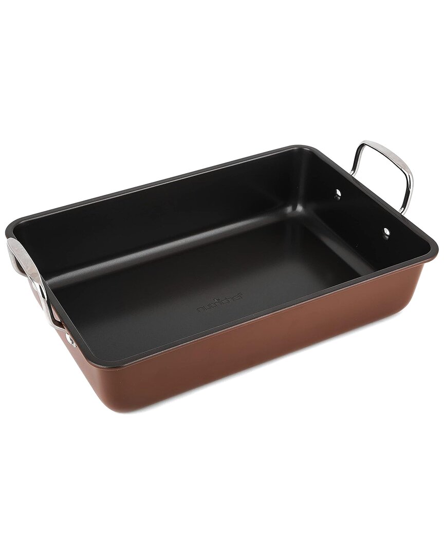 Nutrichef 15in Carbon Steel Roasting Pan In Black