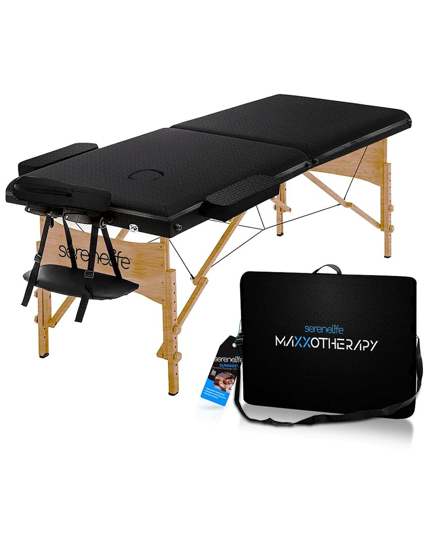 Serenelife Portable Massage Table In Black
