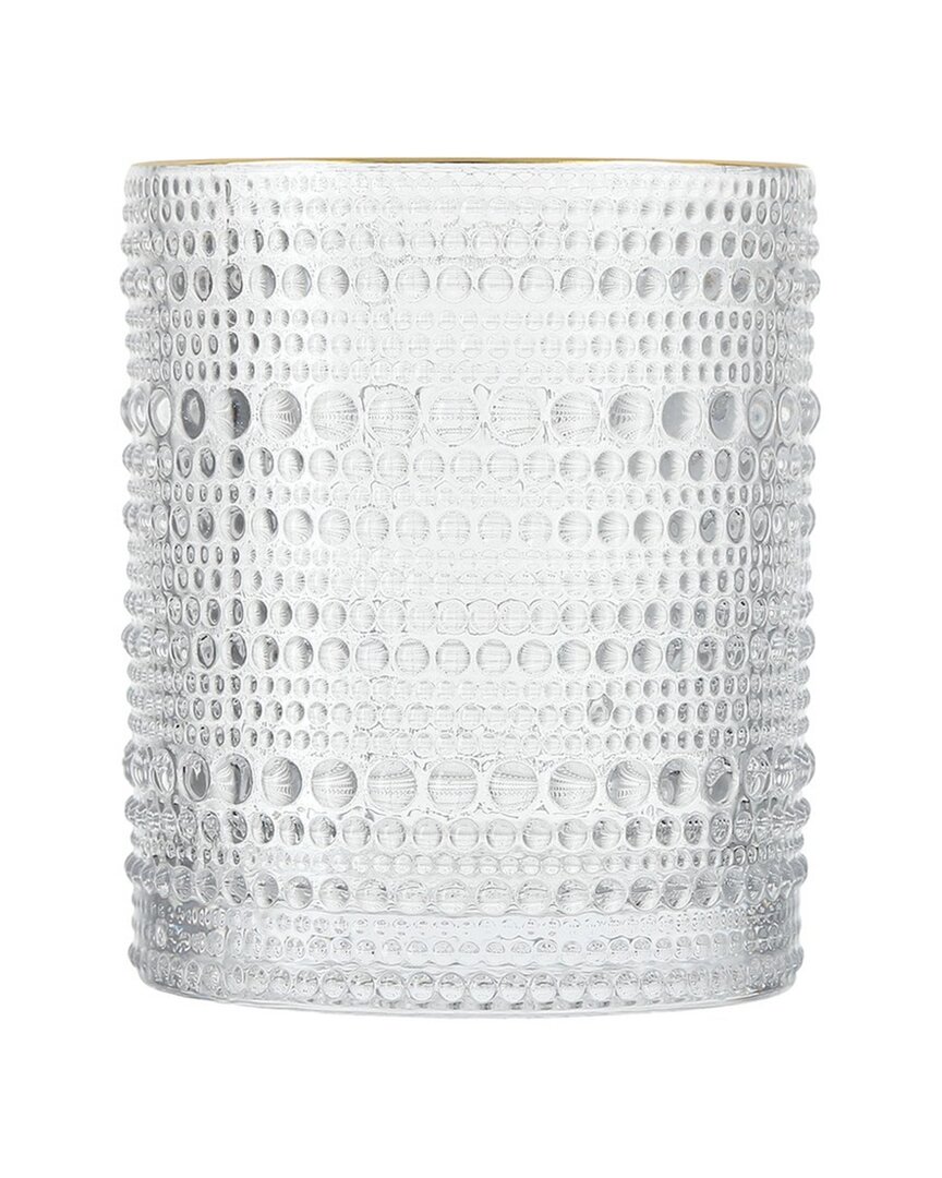Fortessa Set Of 6 Jupiter Glass Dof Gold Rim Glasses In Gold