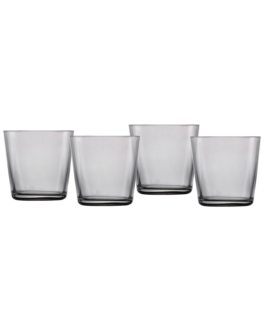 Zwiesel Glas Set Of 4 Together Crystal Glass Graphite Dof Glasses In Grey