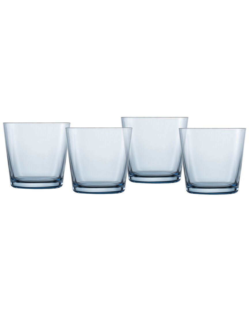 Zwiesel Glas Set Of 4 Together Crystal Glass Blue Dof Glasses In Blue
