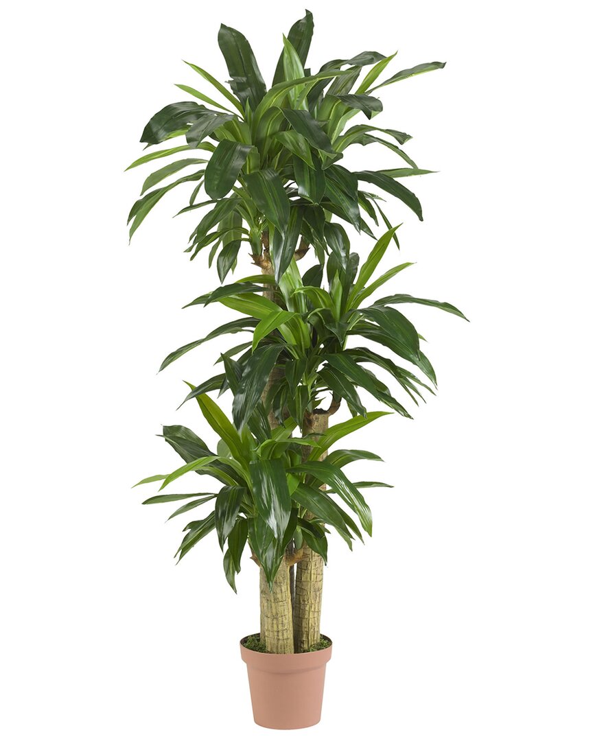 Nearly Natural Corn Stalk Dracaena Silk Plant (real Touch) In Green