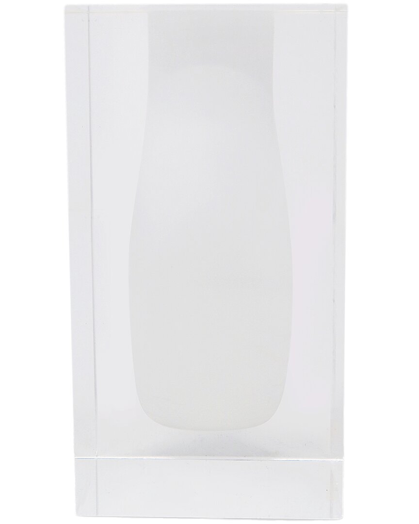Vivience Crystal Bud Vase With Double Wall & Colored Inner In Transparent