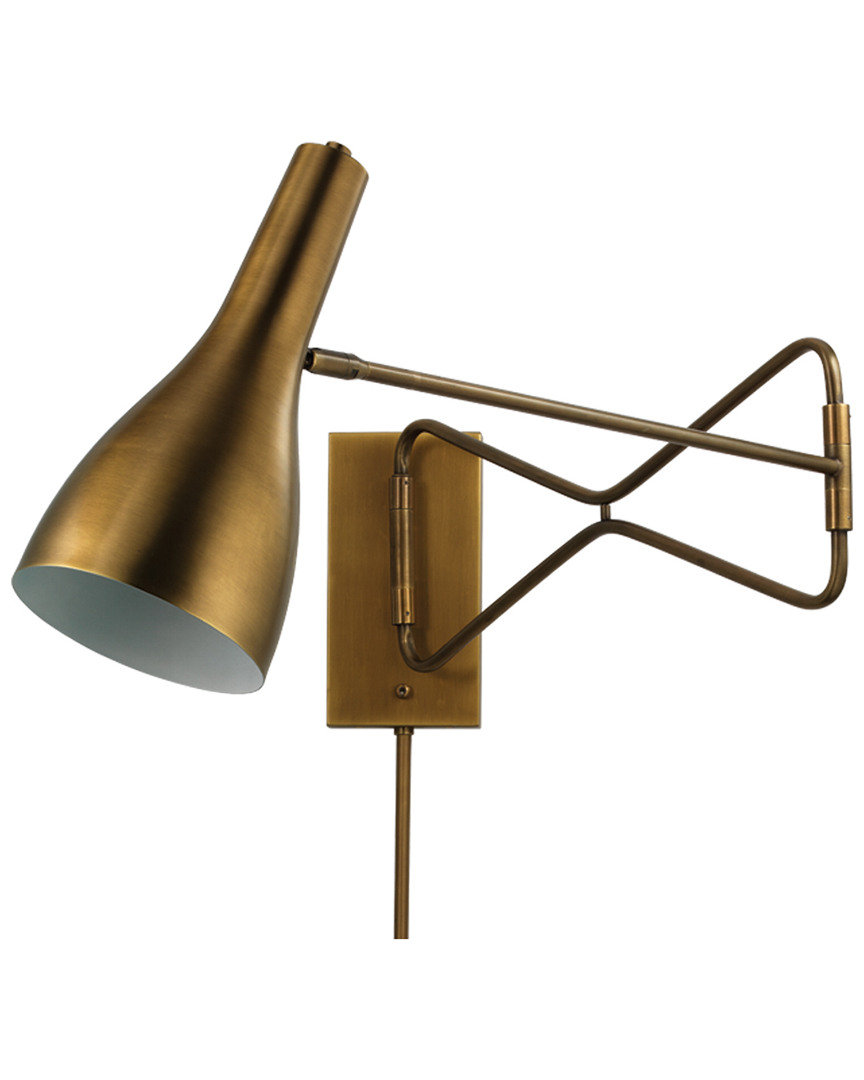Jamie Young Lenz Swing Arm Wall Sconce In Antique Brass