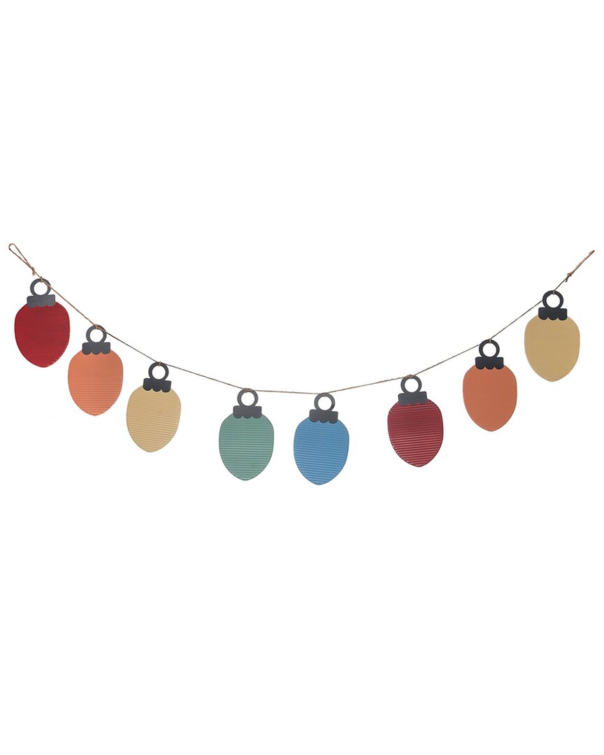 Transpac Metal 55.12in Multicolored Christmas Festive Light Banner