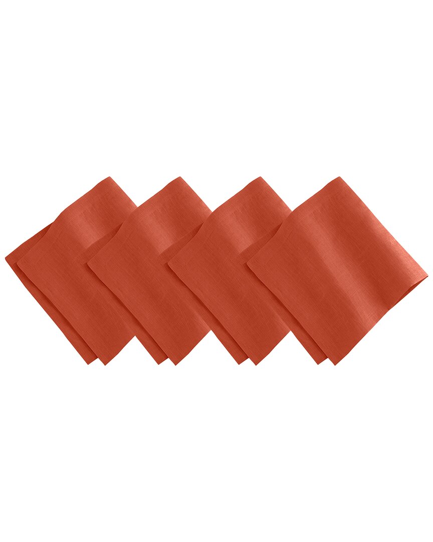 Villeroy & Boch Set Of 4 La Classica Luxury Linen Fabric Napkins In Red