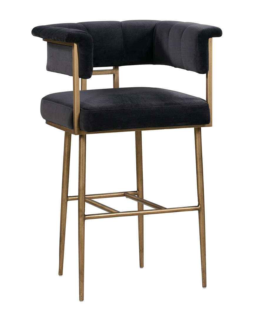 Tov Furniture Astrid Grey Velvet Bar Stool