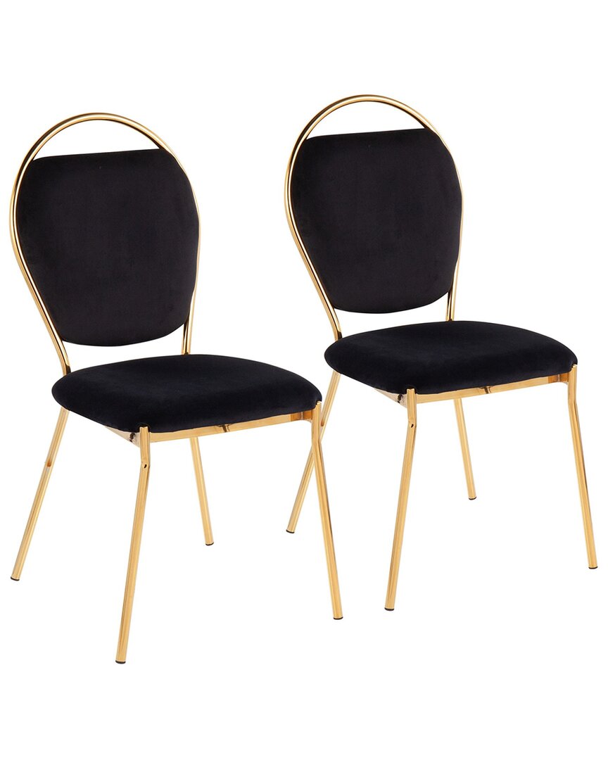 Lumisource Set Of 2 Keyhole Dining Chairs In Gold