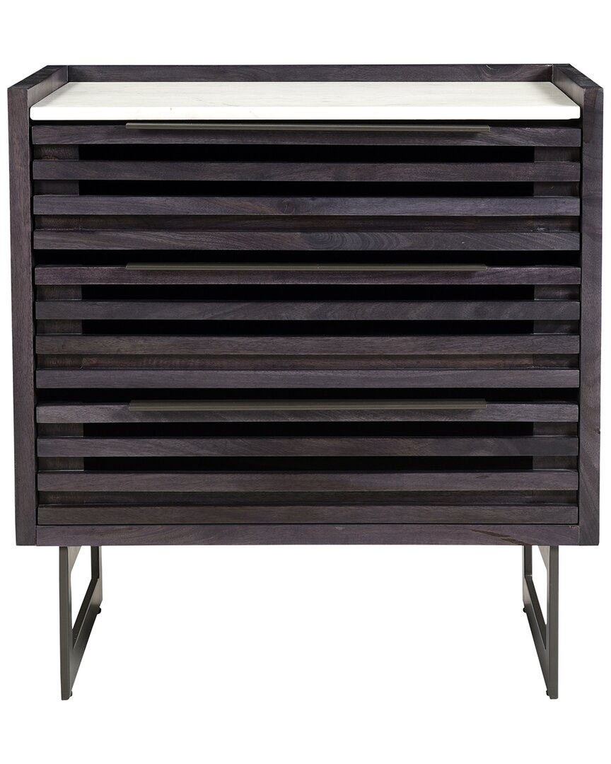 Moe's Home Collection Paloma 3 Drawer Nightstand In Grey
