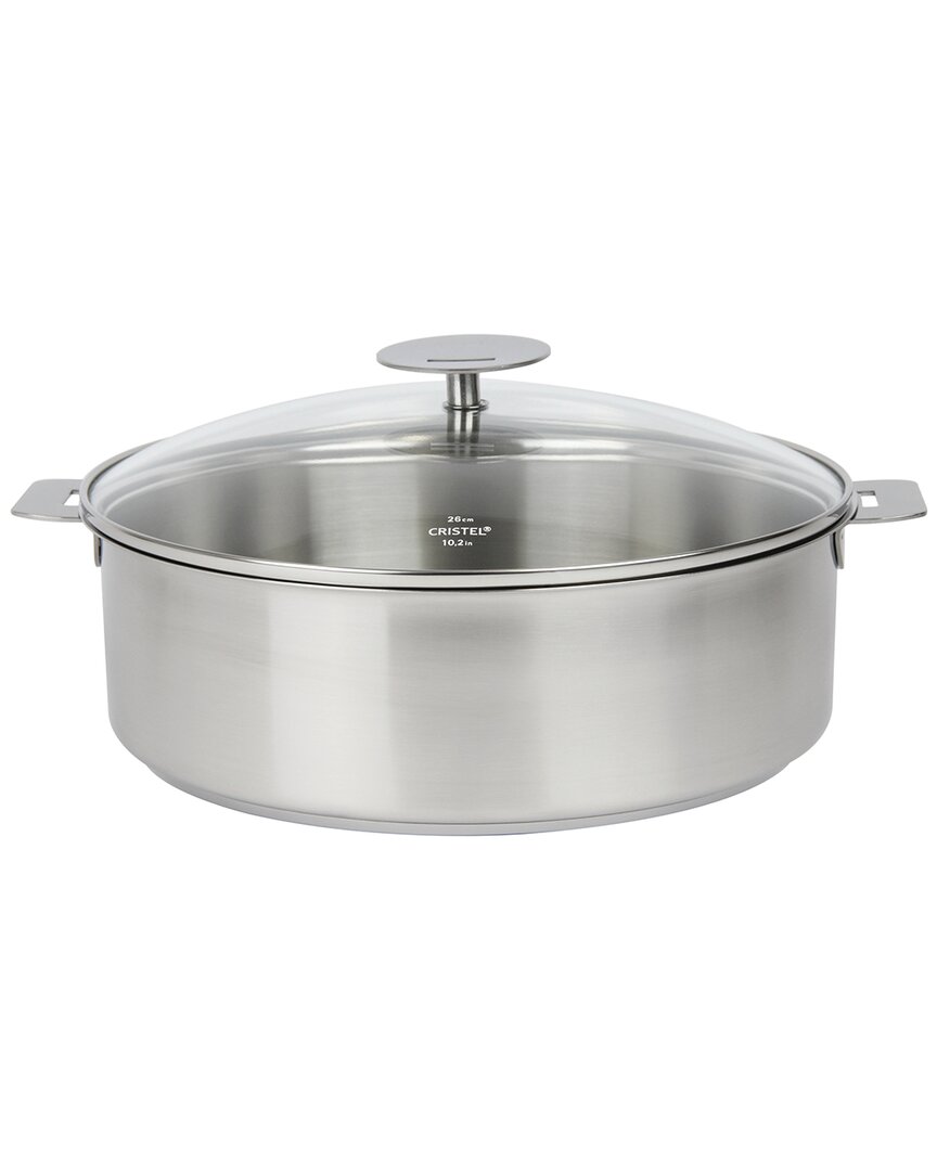 Cristel Mutine Satin 4.5qt Saute Pan With Lid And Removable Handle In Silver