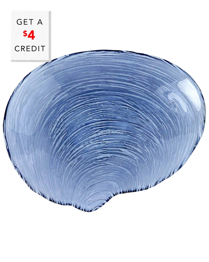 Vietri Isola Glass Shell Plate In Blue