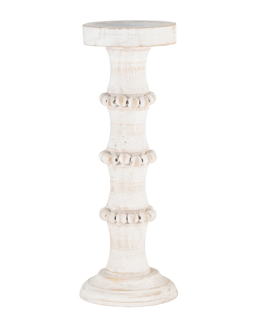 Sagebrook Home Antique Style Candle Holder In White