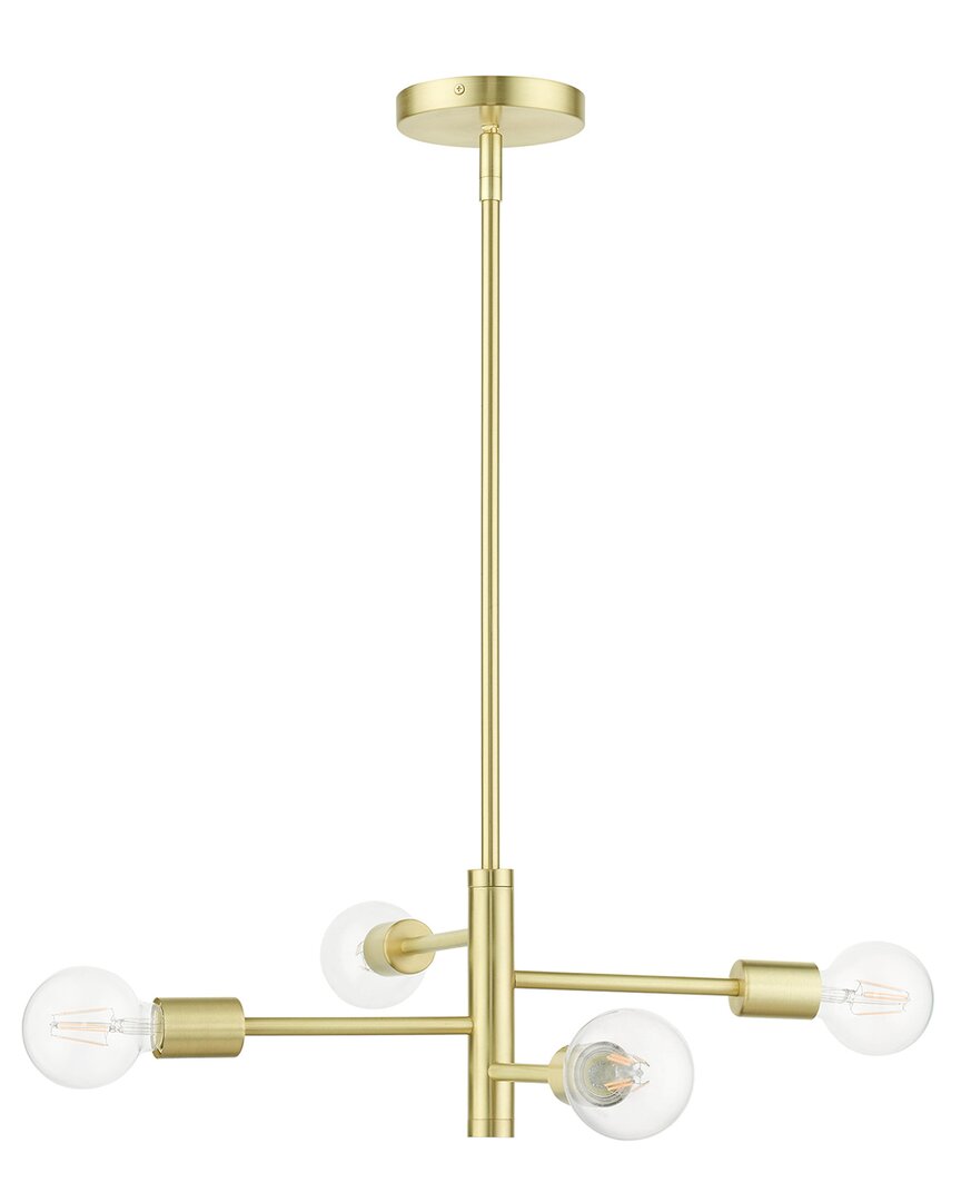 Livex Lighting Bannister Brass 4 Light Chandelier In Brass