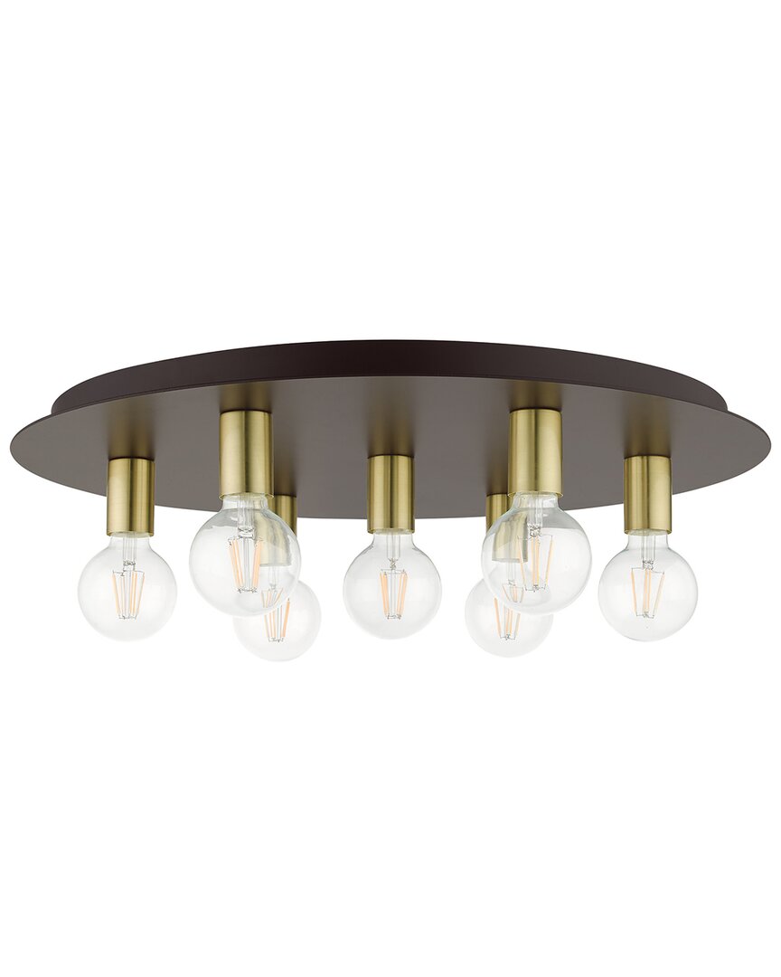 Livex Lighting Hillview Bronze 7 Light-flush Mount