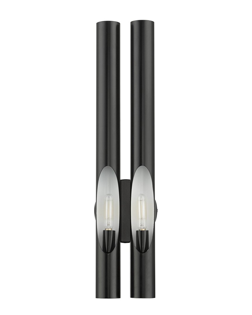 Livex Lighting Acra Black 2 Light Sconce 1 In Black