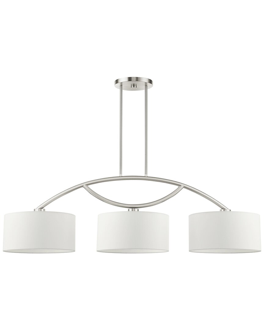 Livex Lighting Meridian Nickel 3 Light Chandelier In Nickel