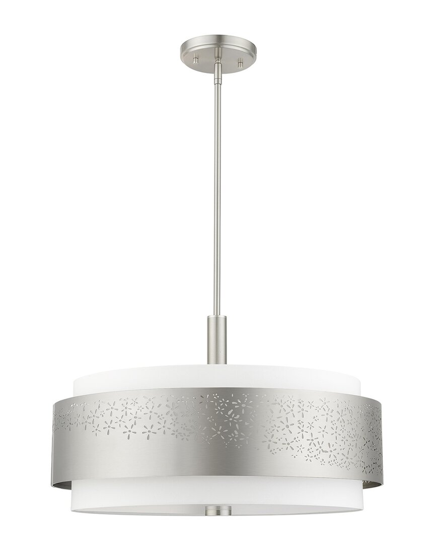 Livex Lighting Noria Nickel 5 Light Chandelier In Nickel