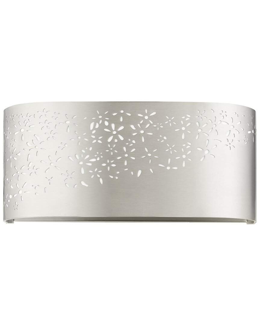 Livex Lighting Noria Nickel 2 Light Vanity Sconce In Nickel