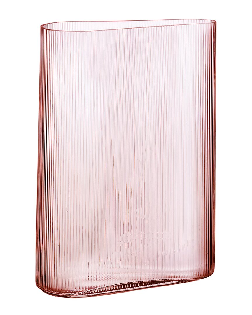 Nude Glass Mist Dusty Rose Short Vase In Pink