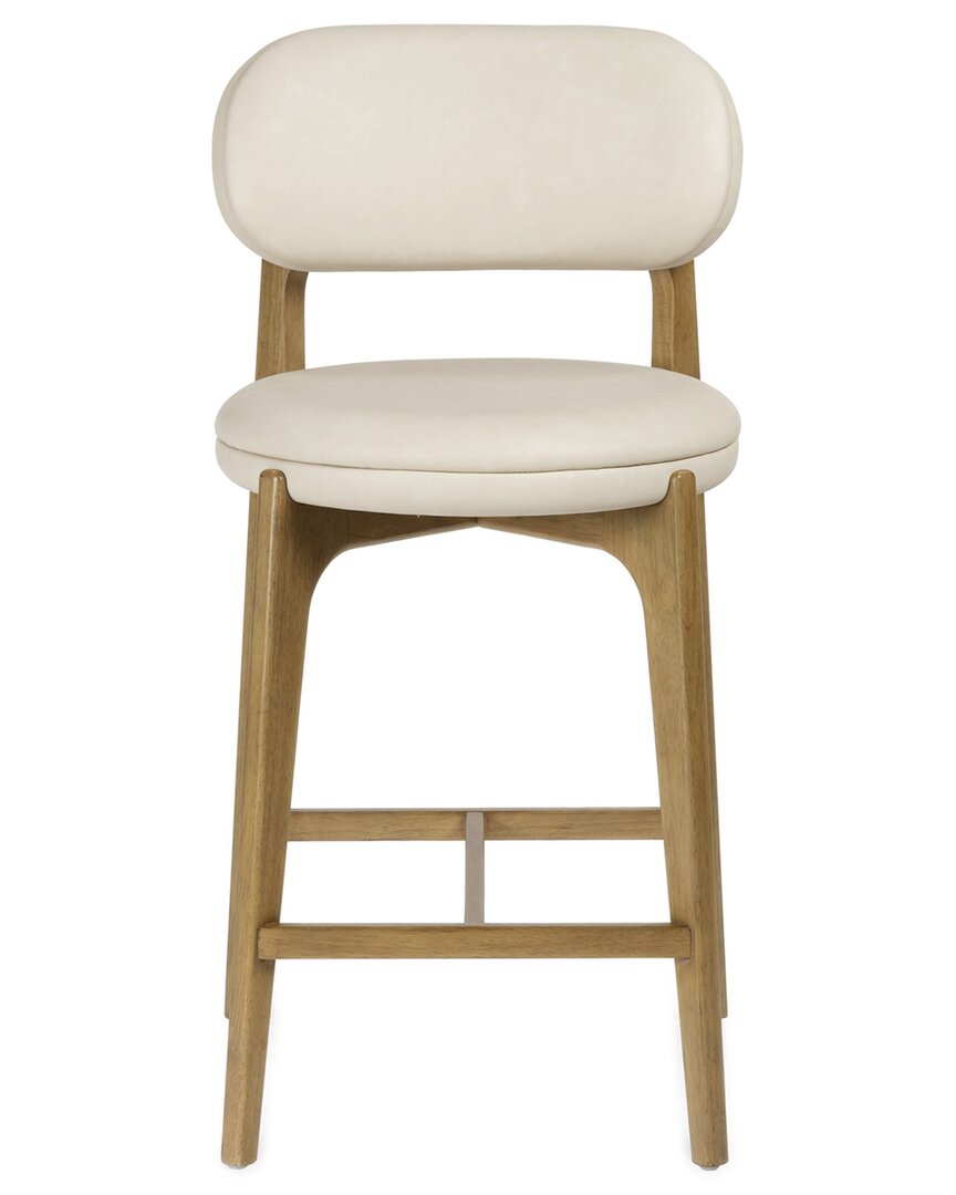 Tov Furniture Carnation Performance Vegan Leather Counter Stool In White