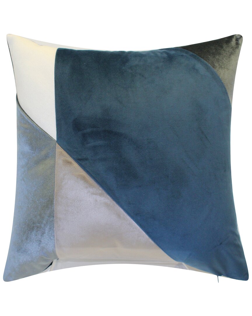 Edie Home Edie@home Angular Colorblock Square Decorative Pillow In Blue