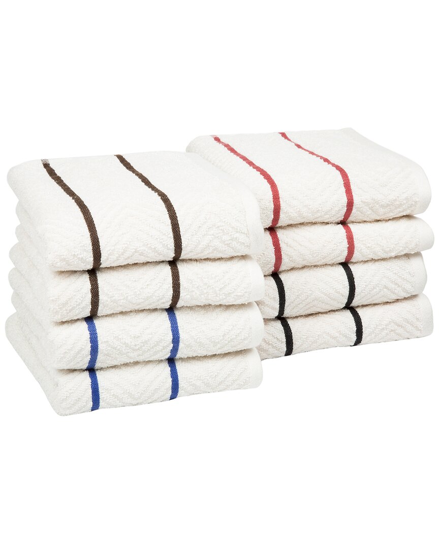 Lavish Home 8pc Chevron Terry Kitchen Towel Set In Multi