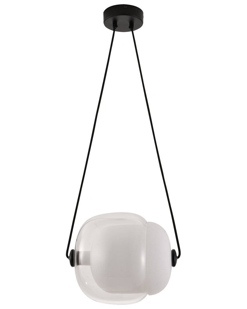 Bethel International 11.8in Metal Led Pendant With Glass Shade