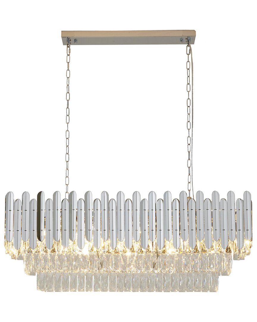 Bethel International 12-light Stainless Steel Chandelier With Crystal