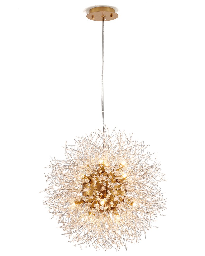 Bethel International 16-light Stainless Steel Chandelier With Crystal Accents In Gold