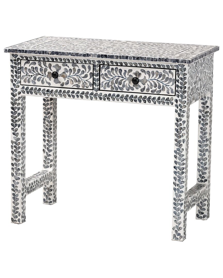 Baxton Studio Diata Coastal Mother Of Pearl Capiz Shell 2-drawer Console Table