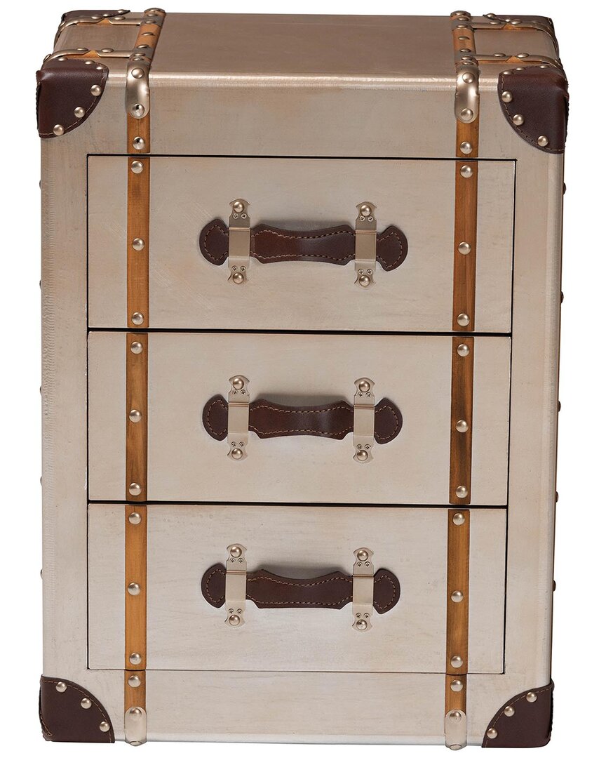 Baxton Studio Naylor Vintage Matte 3-drawer Cabinet