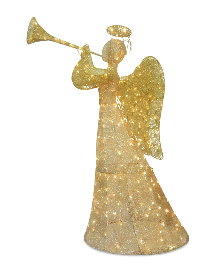 National Tree Company 60in Champagne Sisal Angel With 210 White Led Lights