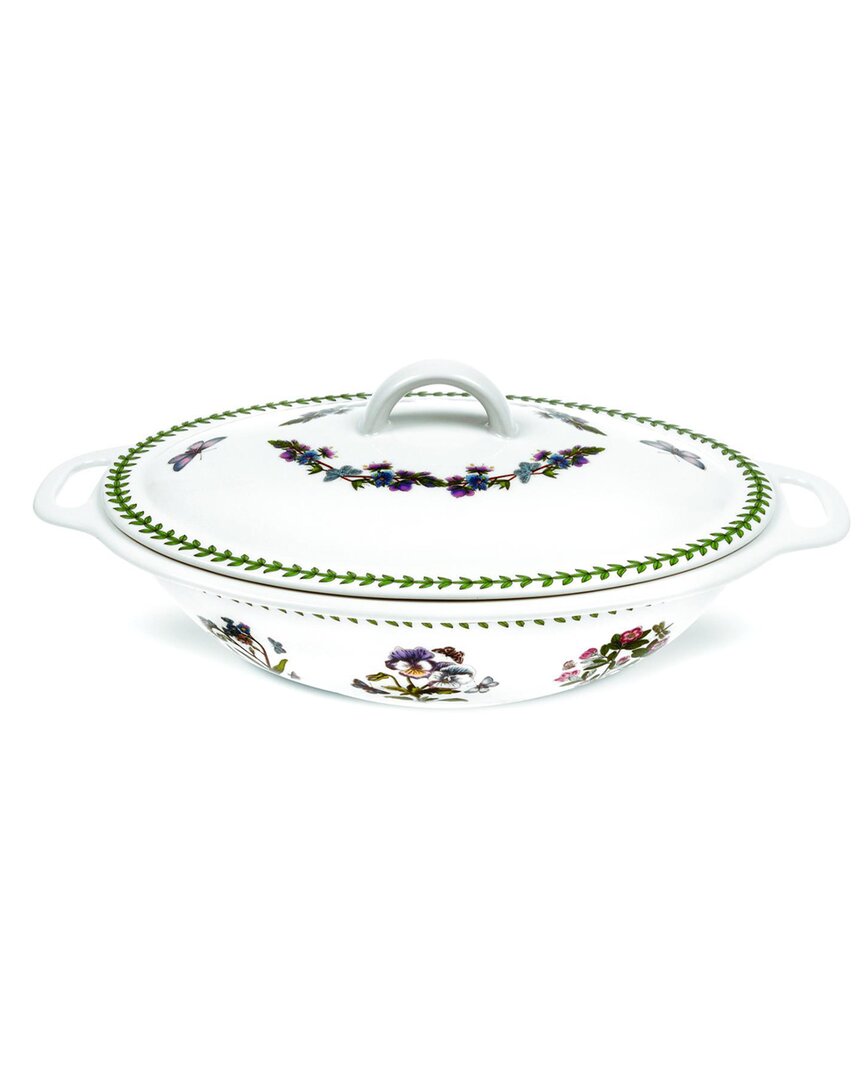 Portmeirion Botanic Garden Covered Oval Casserole In White
