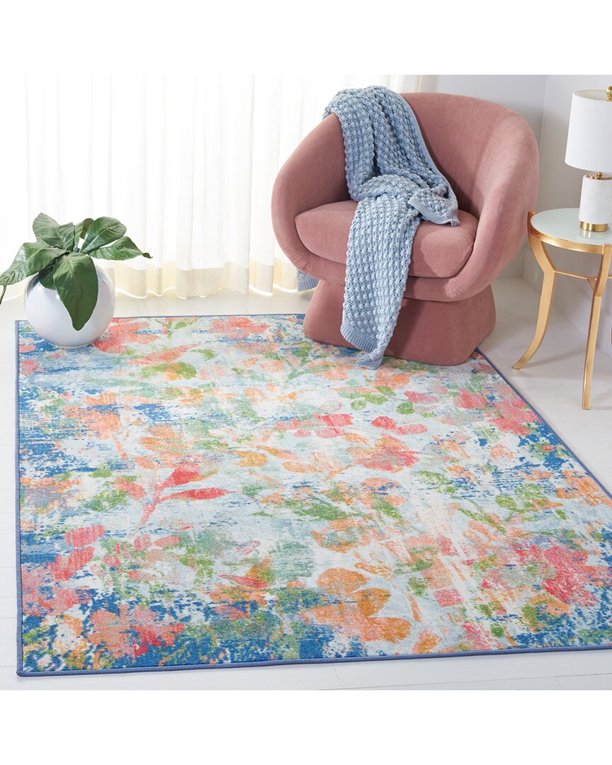 Safavieh Paint Brush Machine-washable Rug In Navy