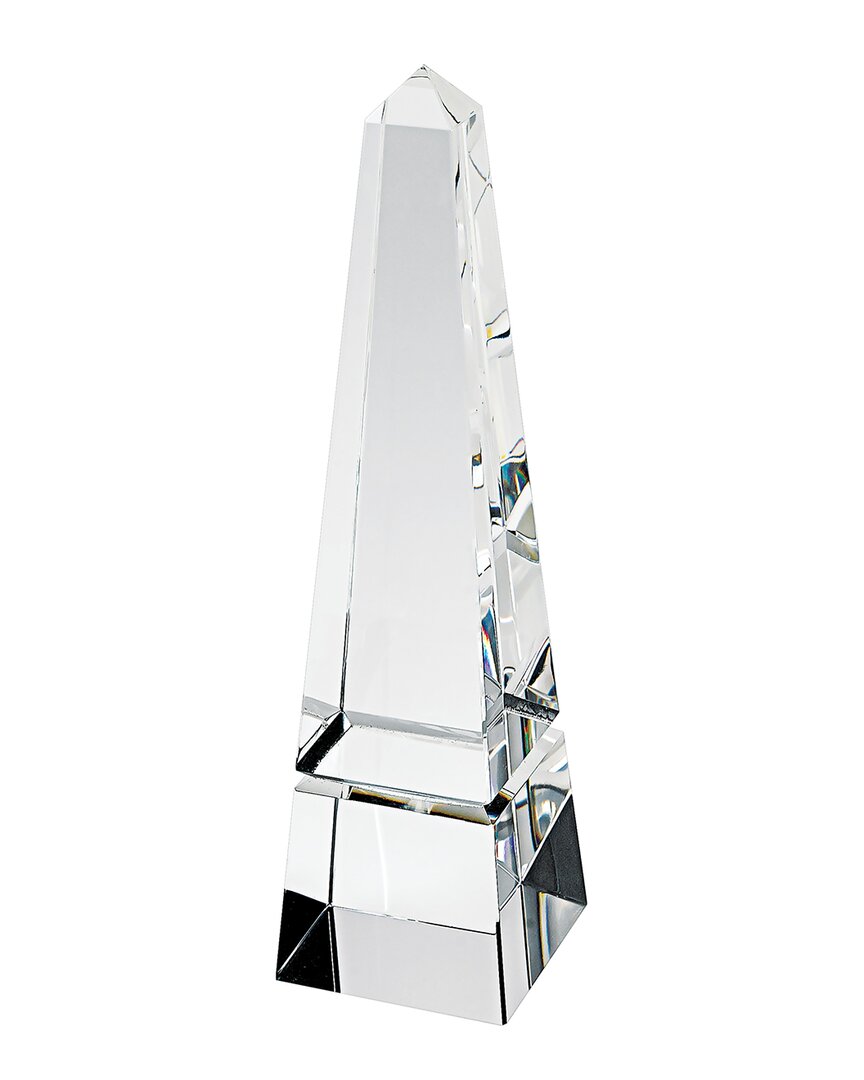 Badash Crystal Elegant Hand Crafted Crystal 10in Obelisk In Amber