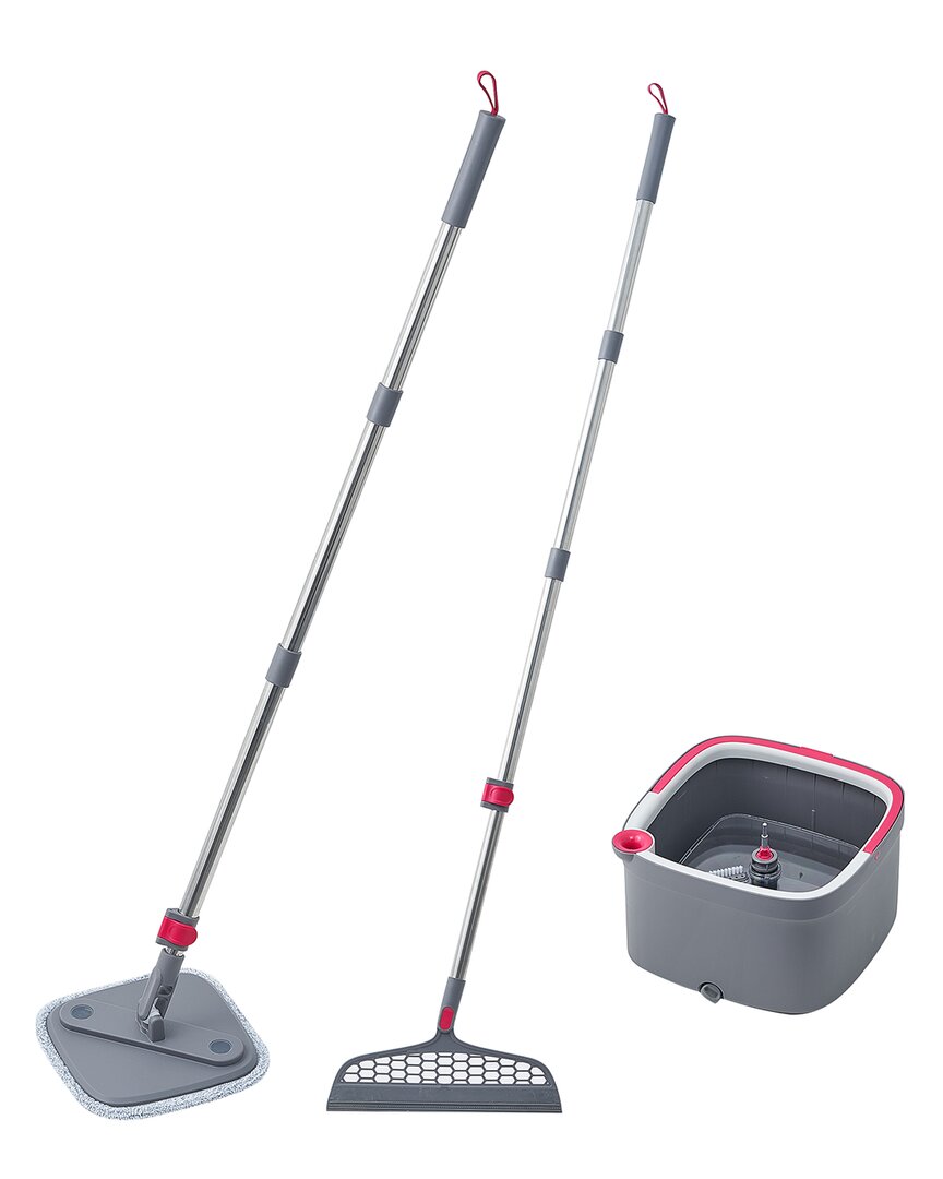 Shop True & Tidy True Clean Mop & Bucket System With Silicone Floor Sweeper Deluxe Set