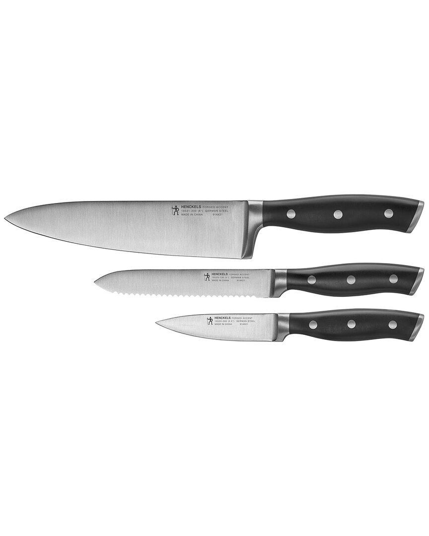 Zwilling J.a. Henckels Forged Accent 3pc Starter Knife Set In Black