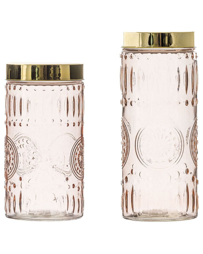 10 Strawberry Street Set Of 2 Logan Glass Canisters