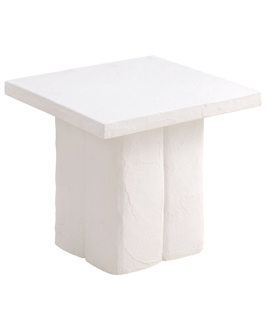 Tov Furniture Kayla Concrete Side Table In White
