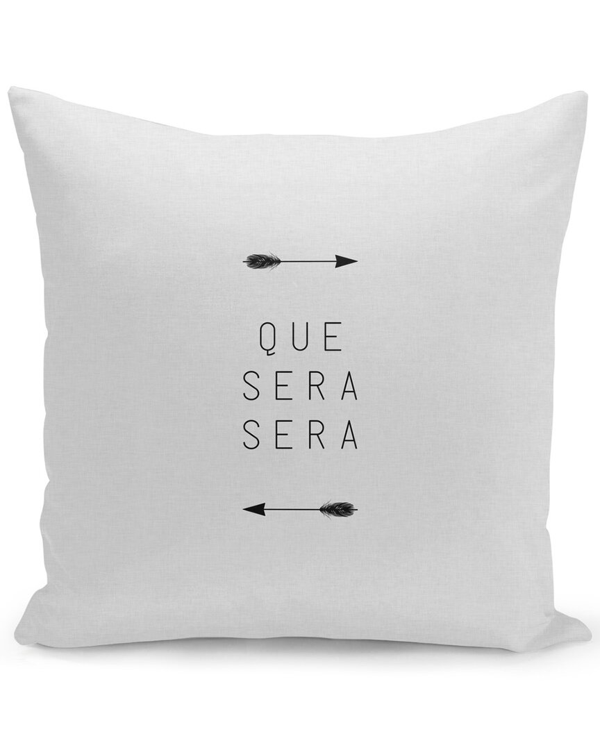 Curioos Que Sera Sera Arrow Pillow In White