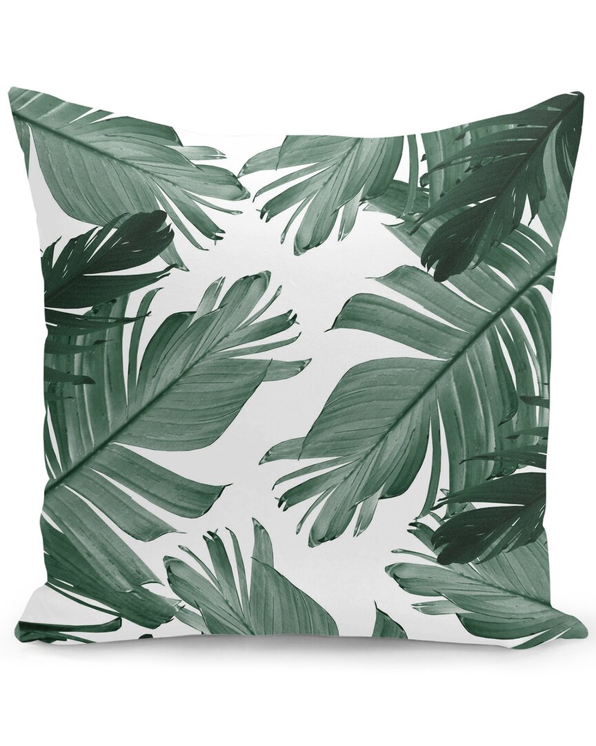 Curioos Tropical Banana Leaves Pattern Pillow In Green