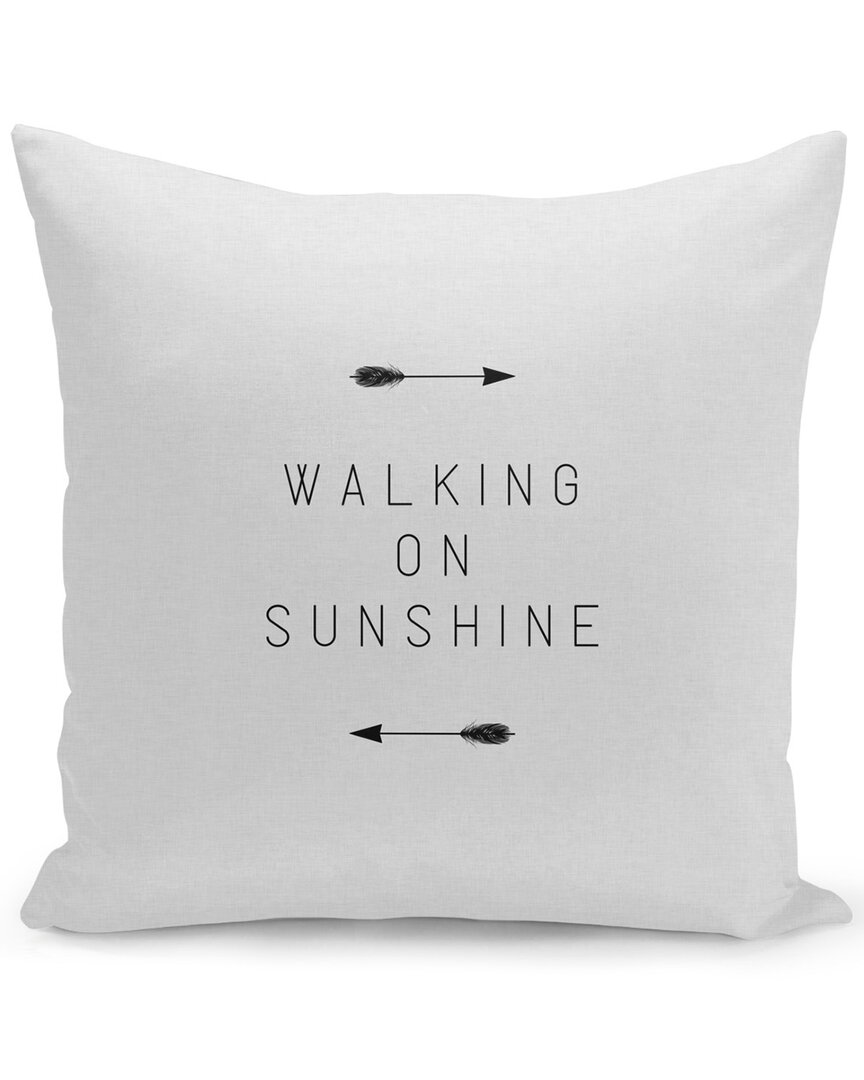 Curioos Walking On Sunshine Arrow Pillow In White