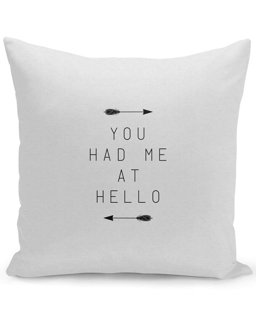 Curioos You Had Me At Hello Arrow Pillow In White