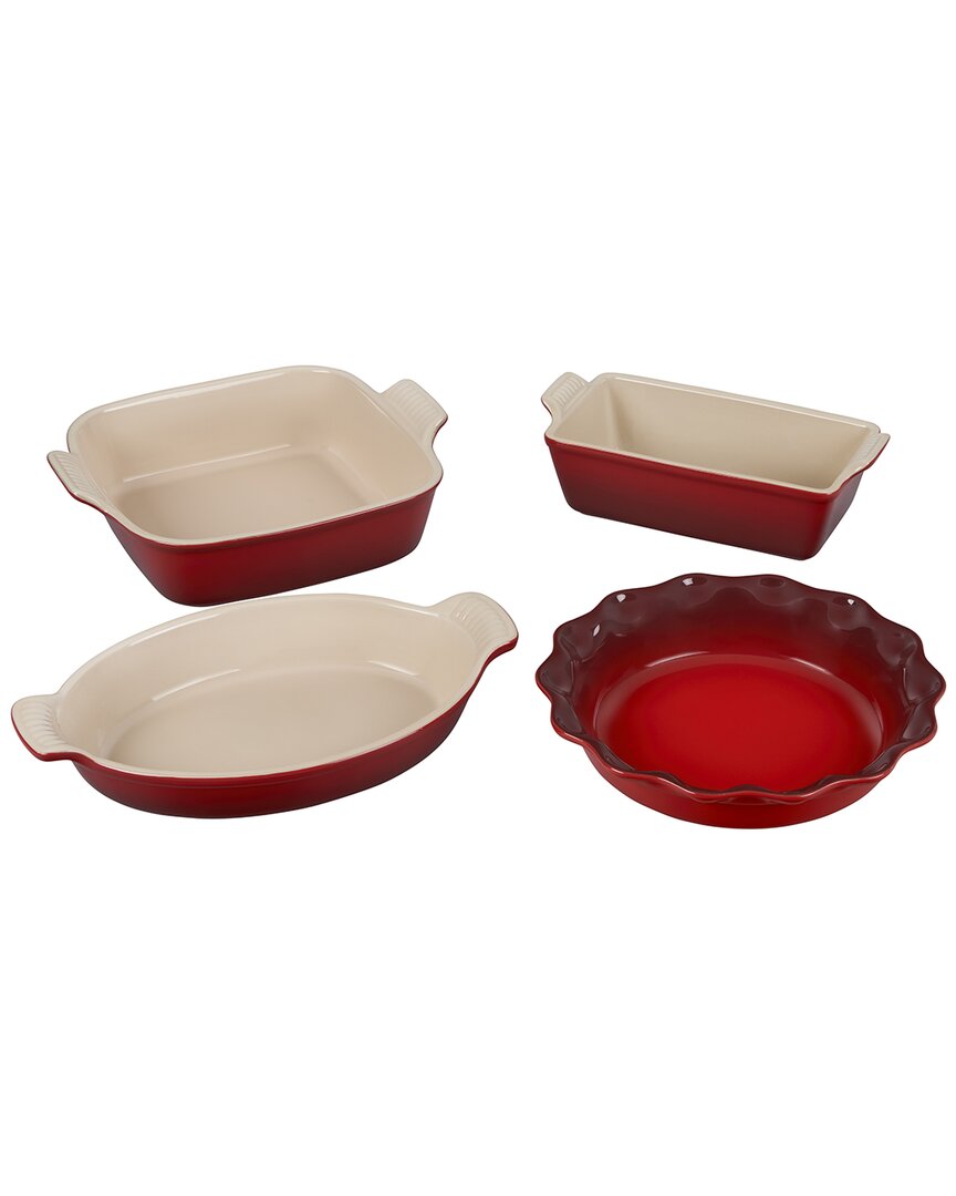 Le Creuset Heritage 4pc Bakeware Essentials In Red